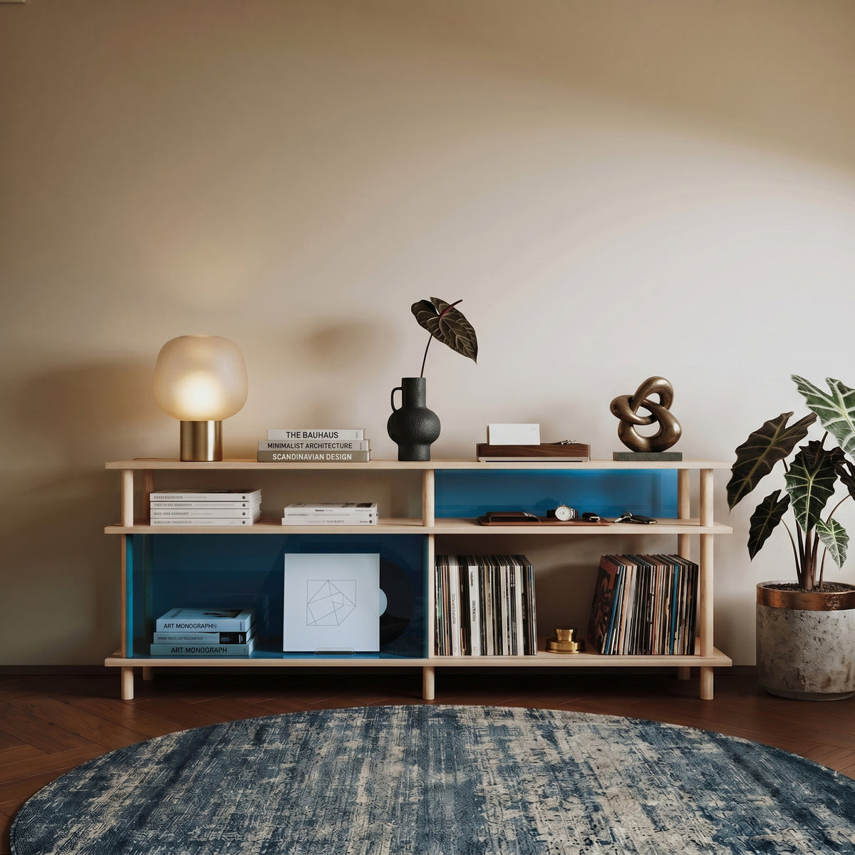 A shelf, with things on it.